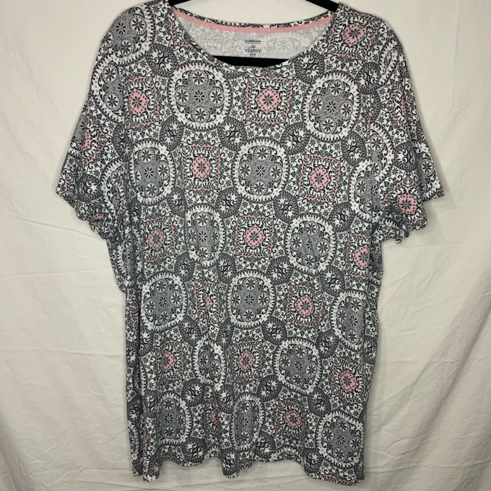 Croft & Barrow Classic Tee Short sleeve gray pink